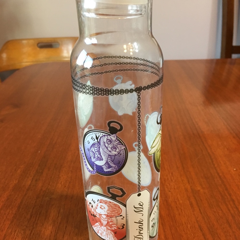 Alice through the looking glass water bottle